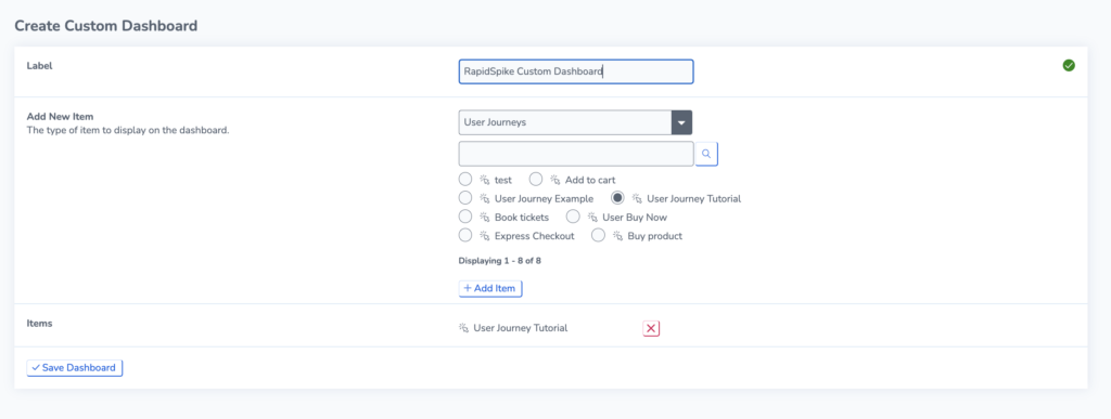 Create custom dashboard