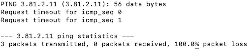 failed ping test