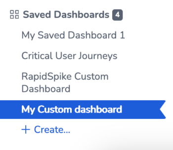 create new dashboard