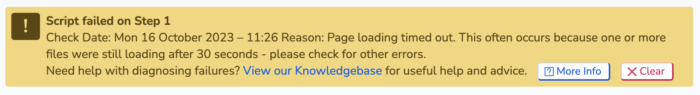 page timeout message